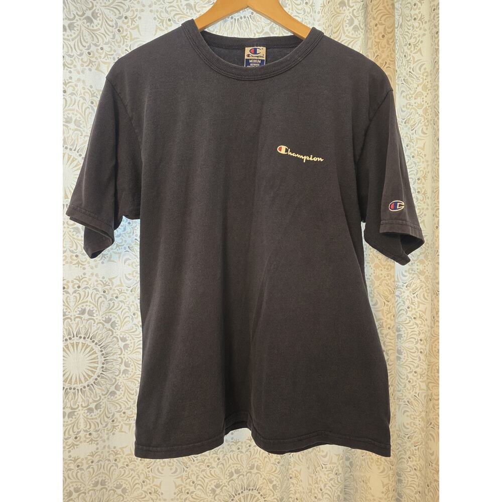 Vintage 90s Champion Logo Navy T-Shirt Medium Sportswear Streetwear thick heavy - Picture 9 of 11